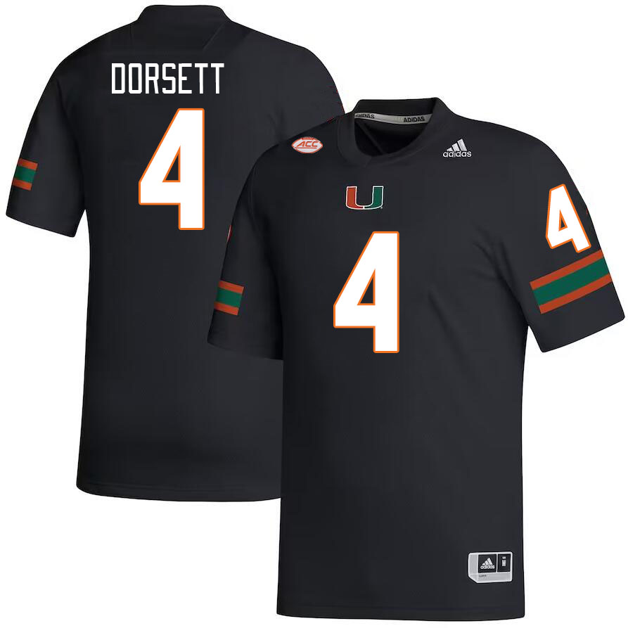 #4 Phillip Dorsett Miami Hurricanes Jerseys Football Stitched-Black